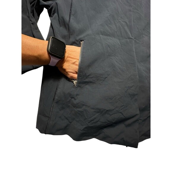 $598 LAFAYETTE 148 Size 6 Women’s Navy Blue Stretch Jacket Top Seamed Snaps #D12 - Picture 6 of 9